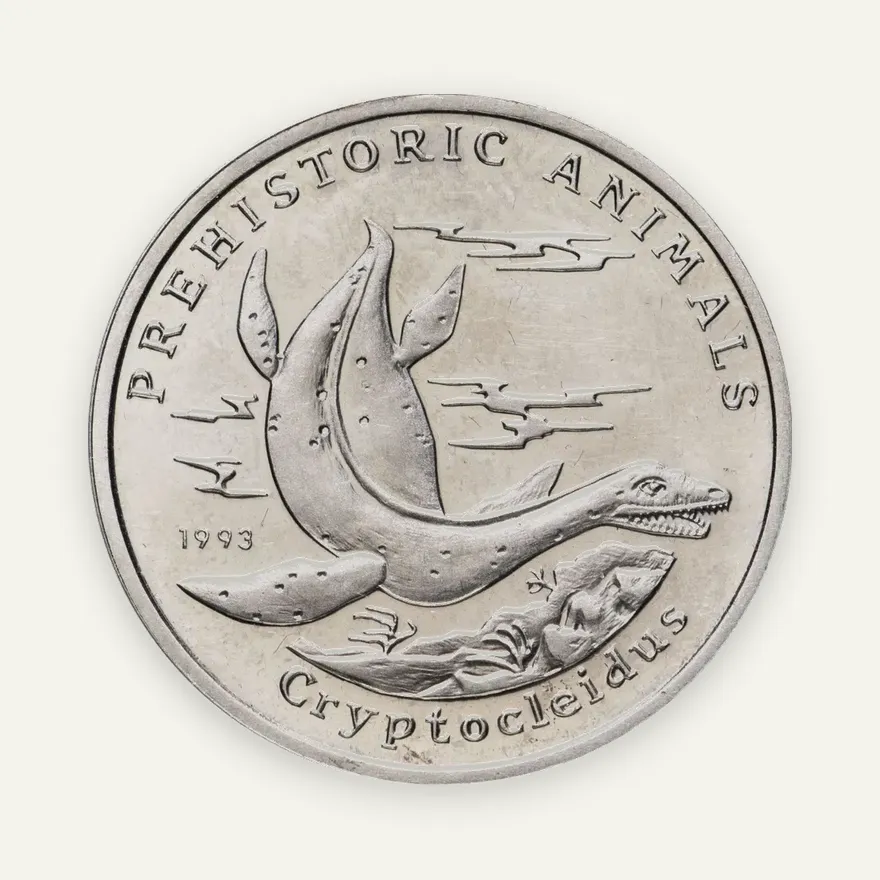 Камбоджа 4 риеля (riel) 1993  Доисторические животные - Криптоклид