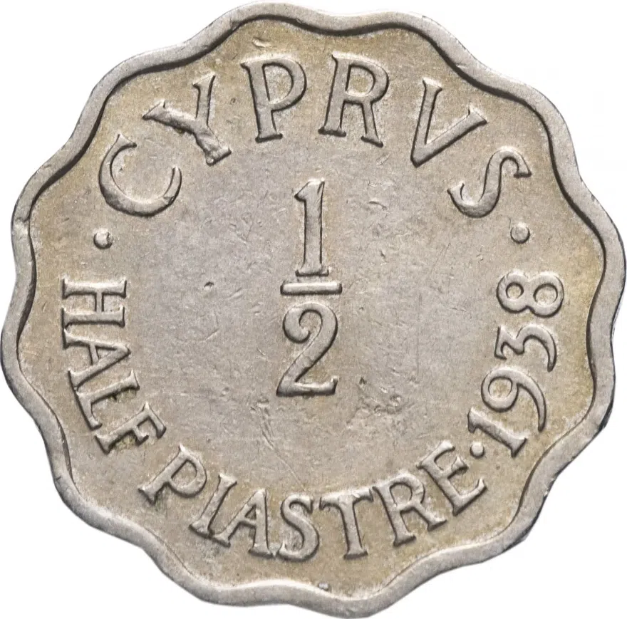 Кипр 1/2 пиастра (piastre) 1938
