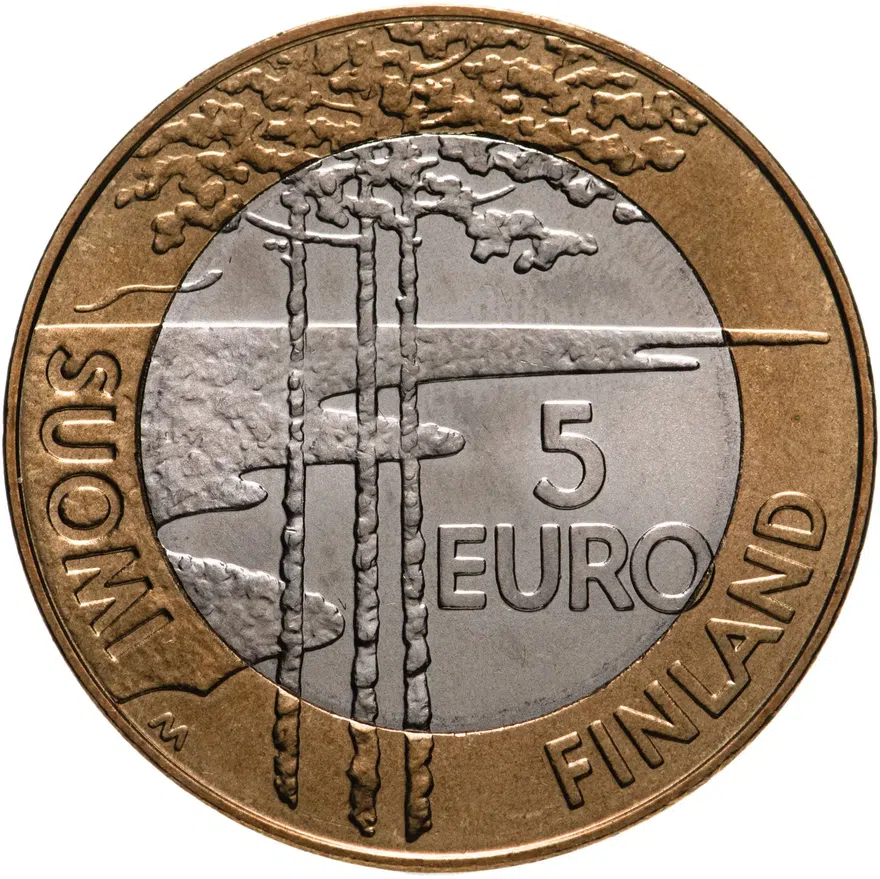 Финляндия 5 евро 2003 Чемпионат мира по хоккею, аверс