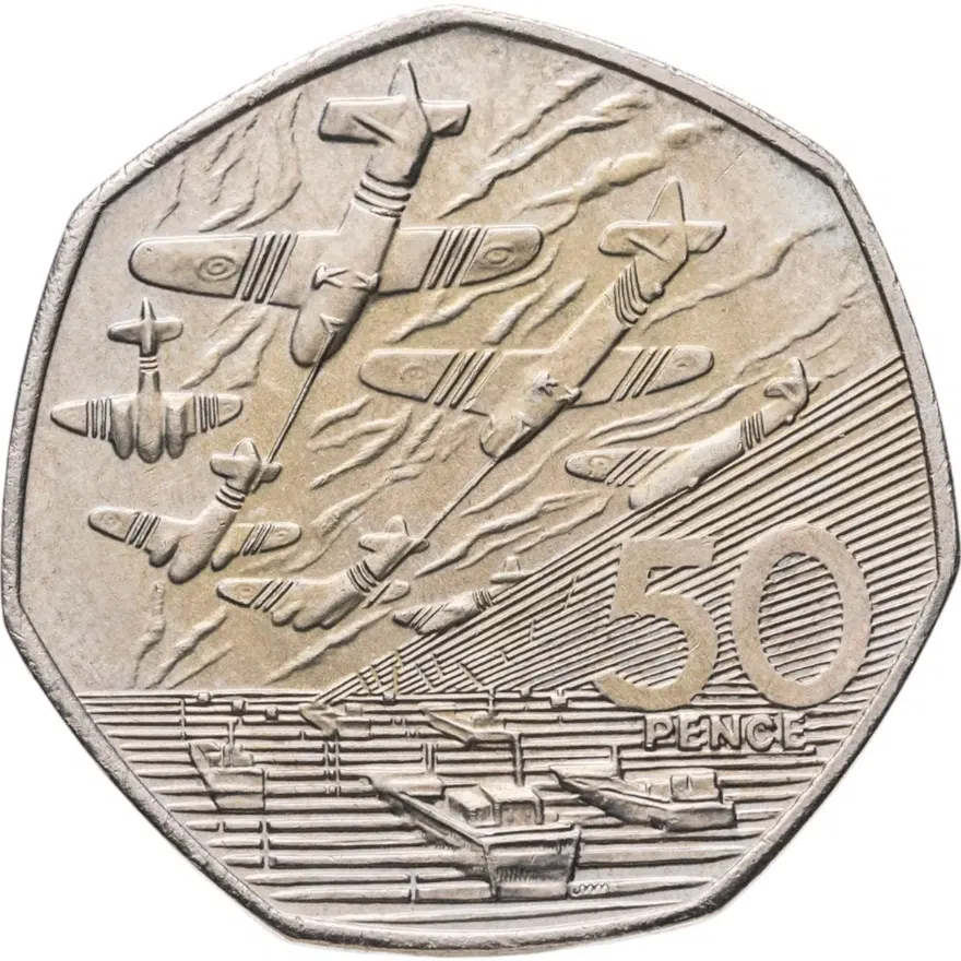 Великобритания 50 пенсов (pence) 1994 "50 лет высадки союзников в Нормандии"