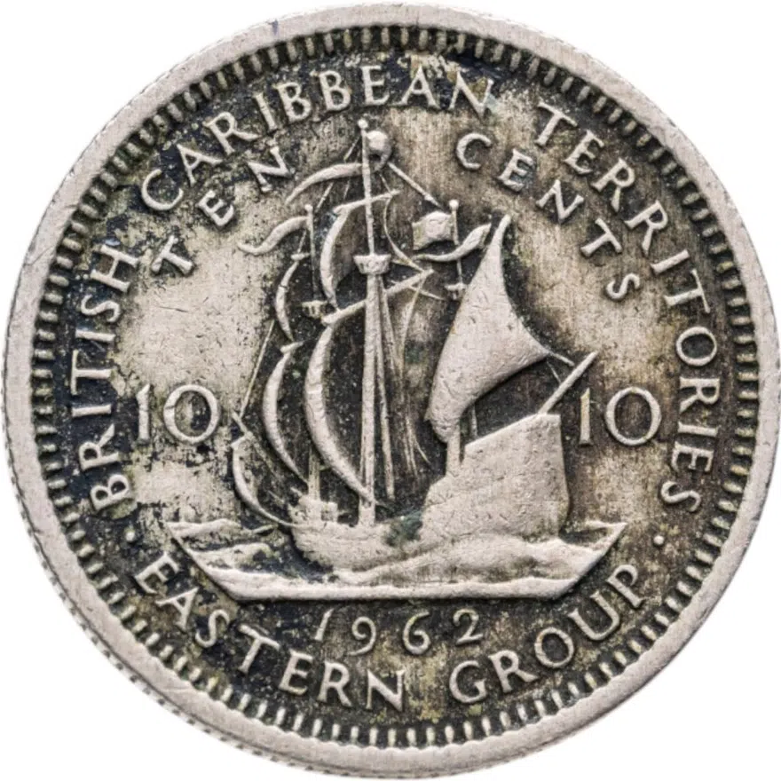 Восточные Карибы 10 центов (cents) 1962