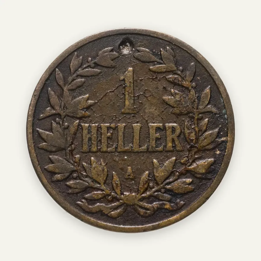 Германская Восточная Африка 1 геллер (heller) 1913 A знак монетного двора "A"