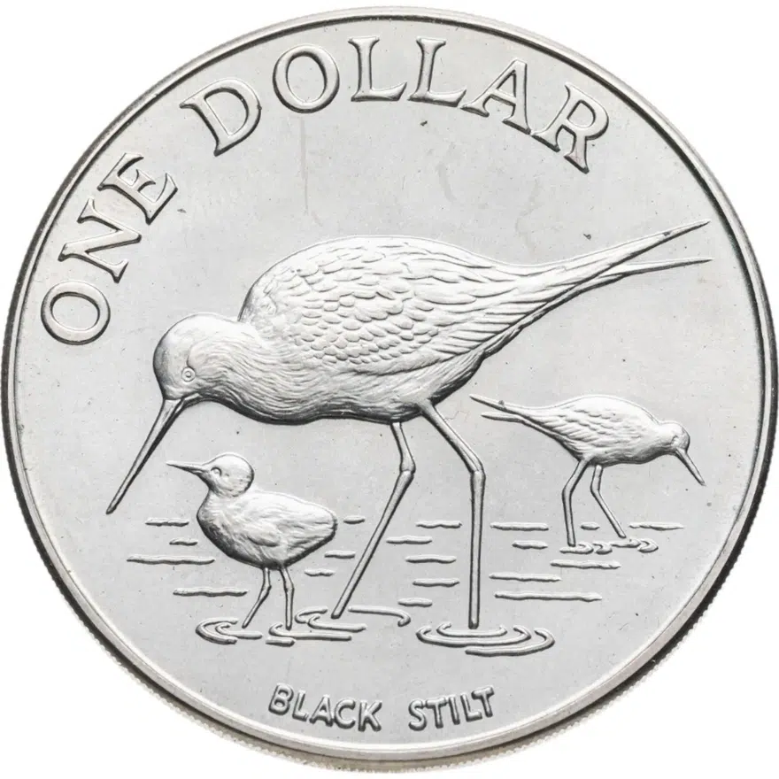 Новая Зеландия 1 доллар (dollar) 1985 Черный ходулочник, аверс