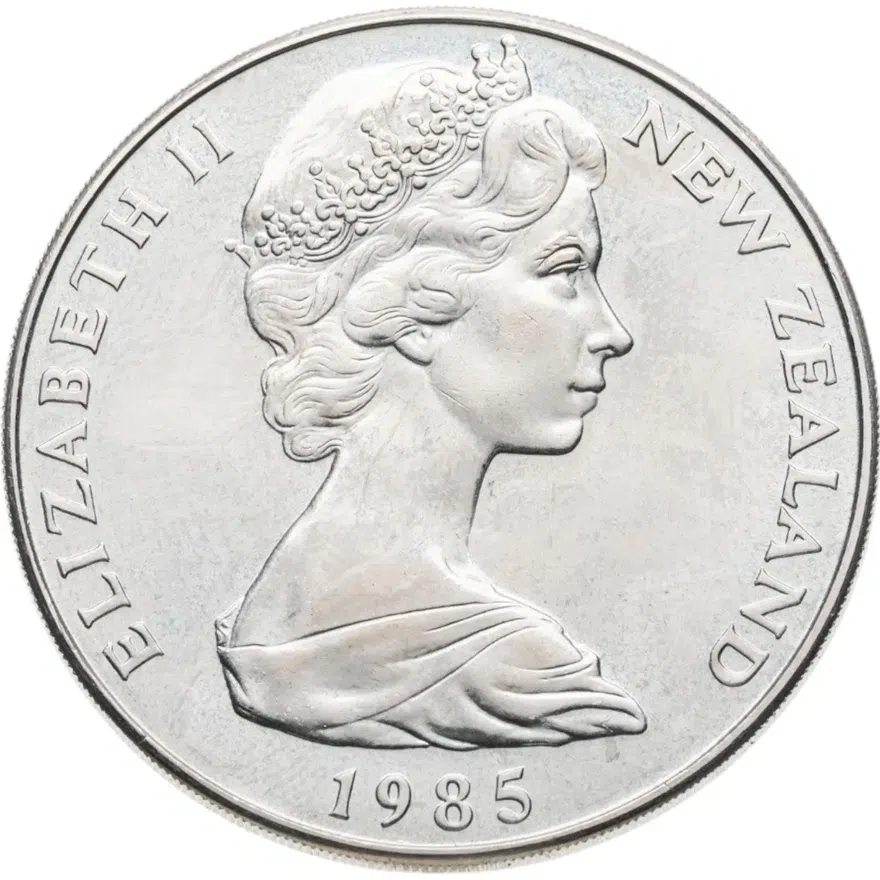 Новая Зеландия 1 доллар (dollar) 1985 Черный ходулочник, реверс