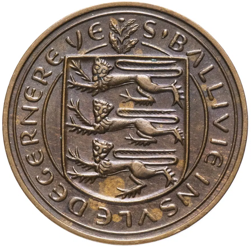 Гернси 4 дубля (doubles) 1956, реверс