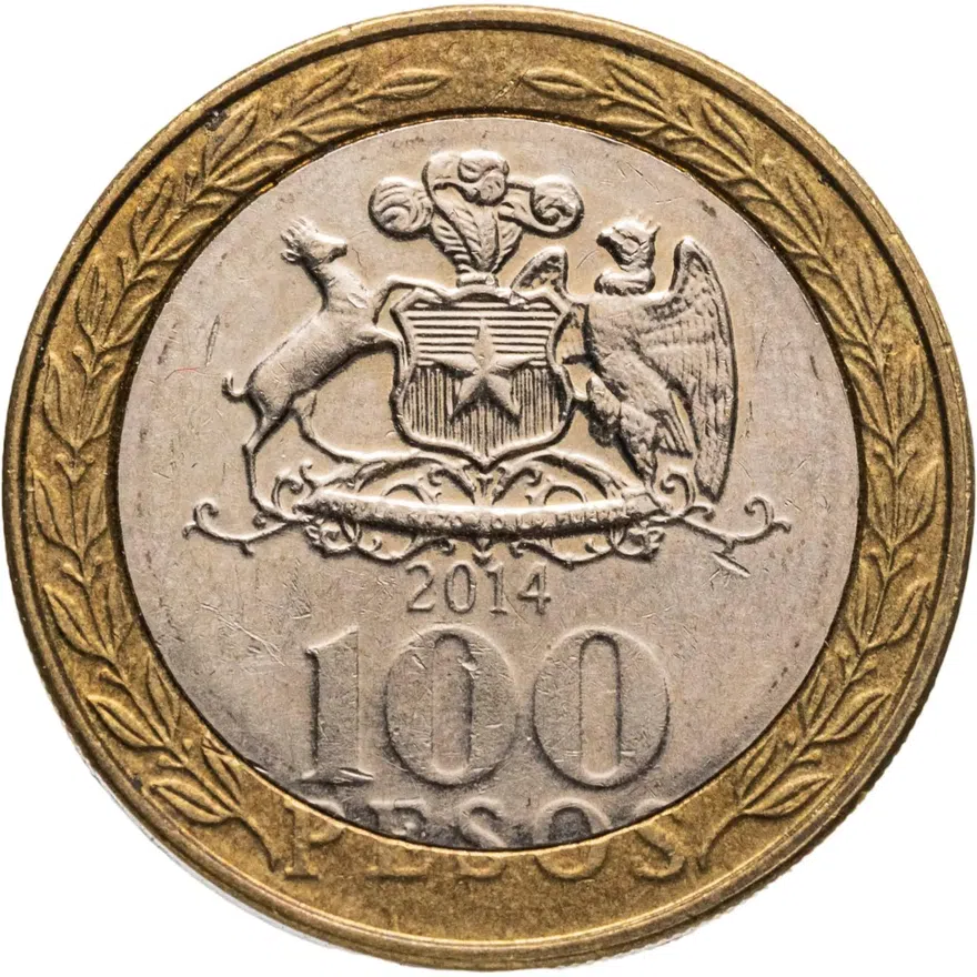 Чили 100 песо (pesos) 2014