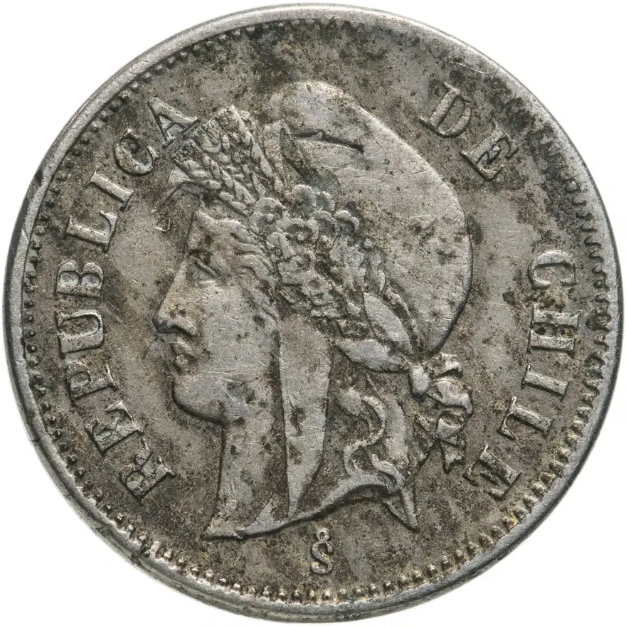 Чили 1 сентаво (centavo) 1871, реверс