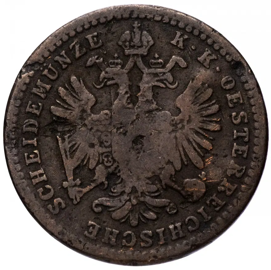 Австрия 1 крейцер 1861 A, реверс