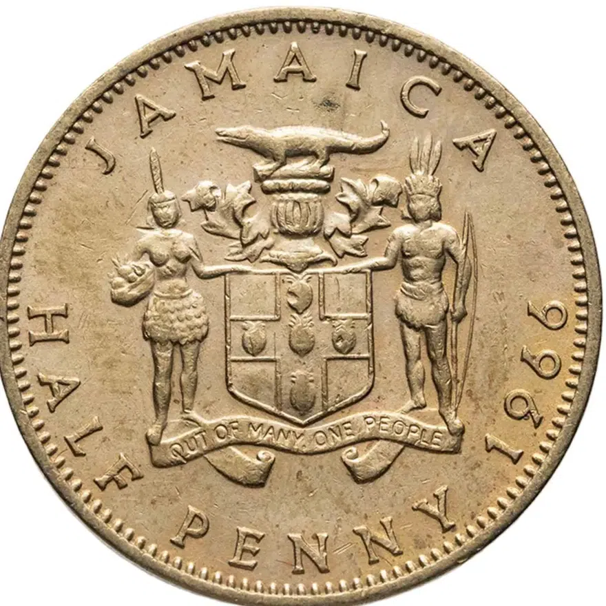 Ямайка 1/2 пенни (half penny) 1966