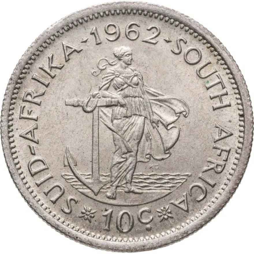 ЮАР 10 центов (cents) 1962, реверс