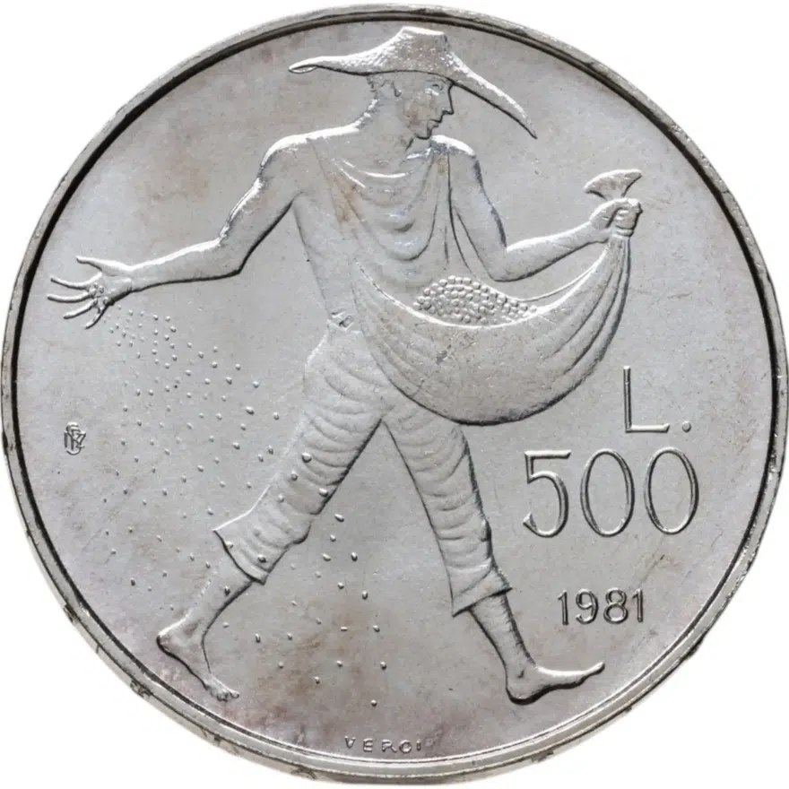 Сан-Марино 500 лир (lire) 1981  2000 лет со дня смерти Вергилия, Георгики /земледелие/