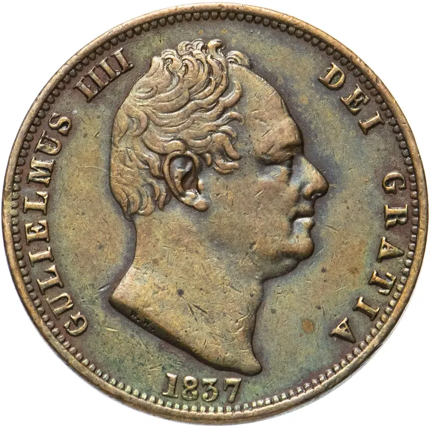 Великобритания 1/2 пенни (penny) 1837