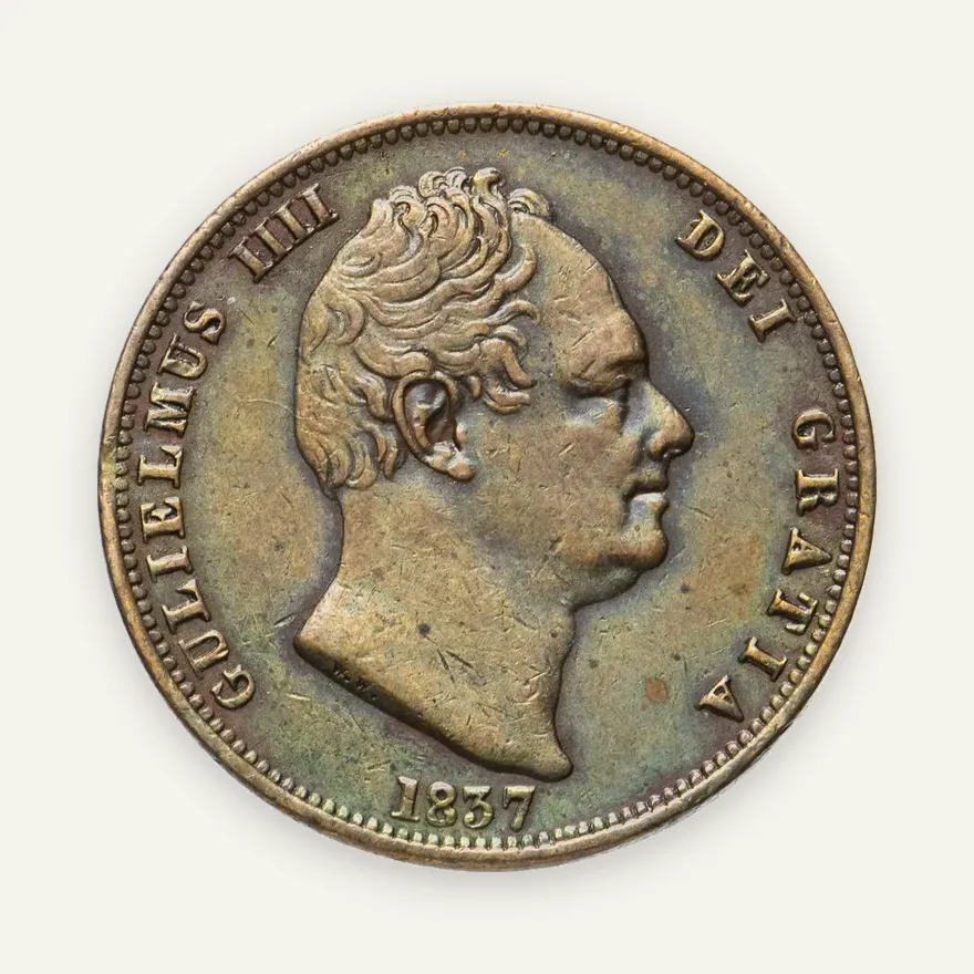 Великобритания 1/2 пенни (penny) 1837, реверс