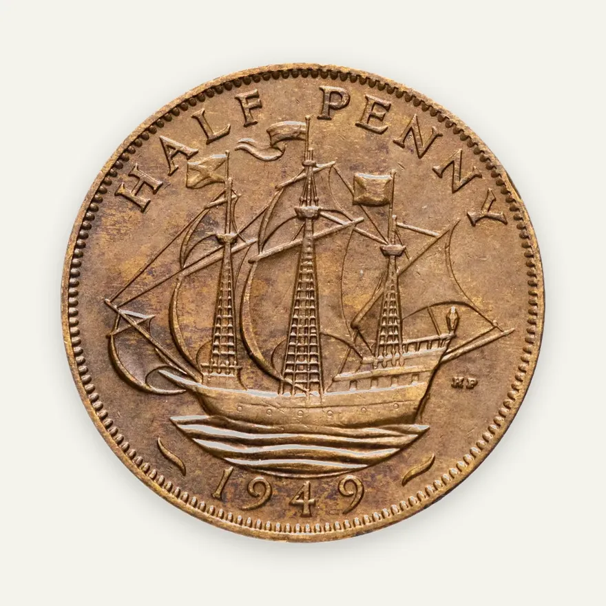 Великобритания 1/2 пенни (penny) 1949, реверс