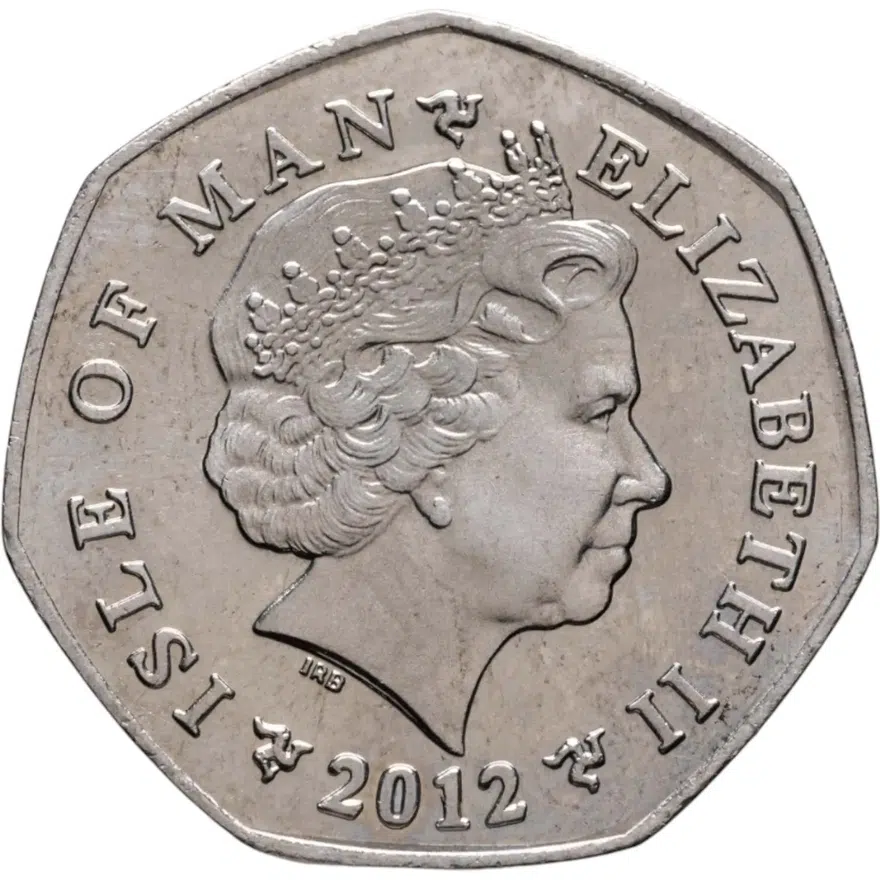 Остров Мэн 50 пенсов (pence) 2012 Персоны года - велосипедист Марк Кавендиш, реверс