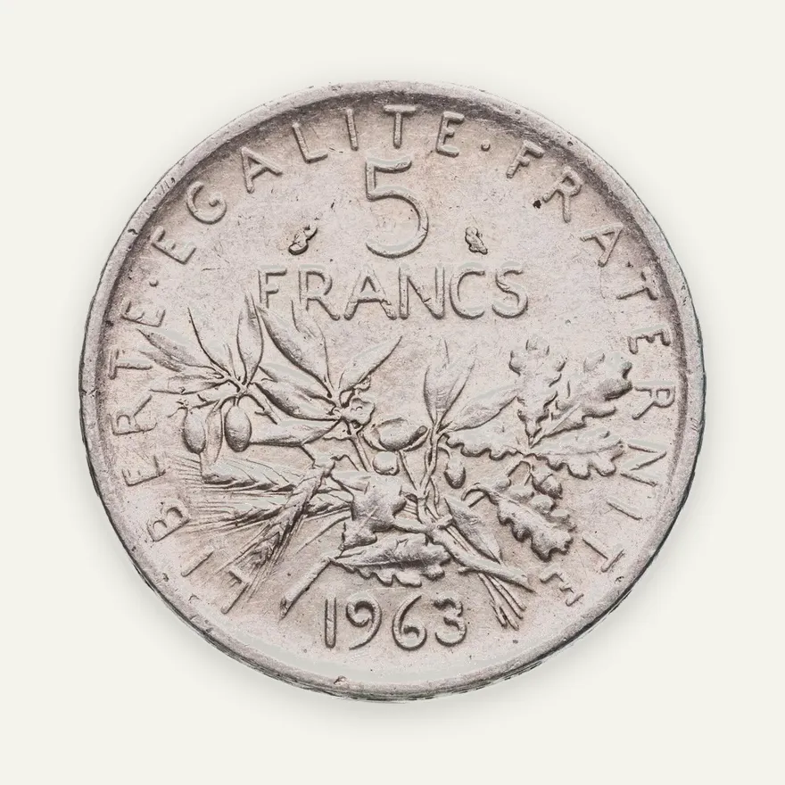 Франция 5 франков (francs) 1963, реверс