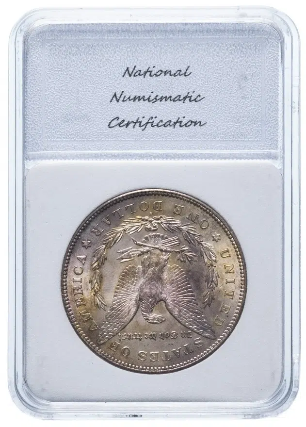 США 1 доллар (dollar) 1878 S "Доллар Моргана" в слабе NNC MS65, реверс