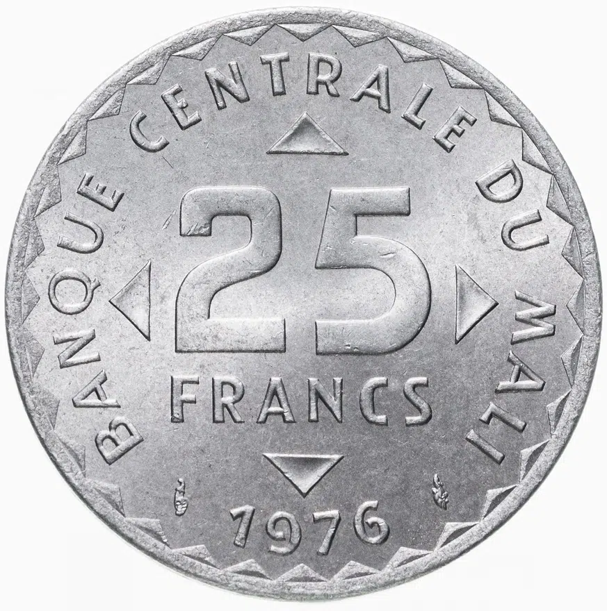 Мали 25 франков (francs) 1976