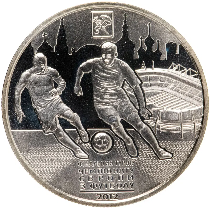 Украина 5 гривен 2011 "Финальный турнир чемпионата Европы по футболу 2012, Харьков", аверс