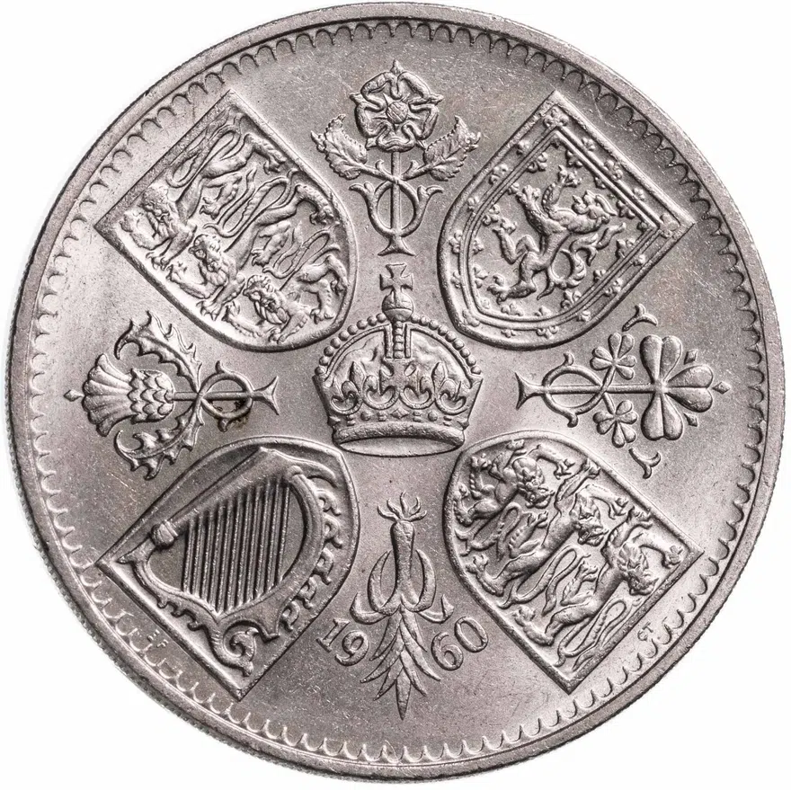 Великобритания 5 шиллингов (shillings) 1960   Британская выставка в Нью-Йорке, реверс