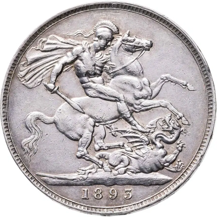 Великобритания 1 крона (crown) 1893, реверс