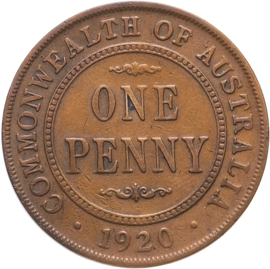 Австралия 1 пенни (penny) 1920, аверс
