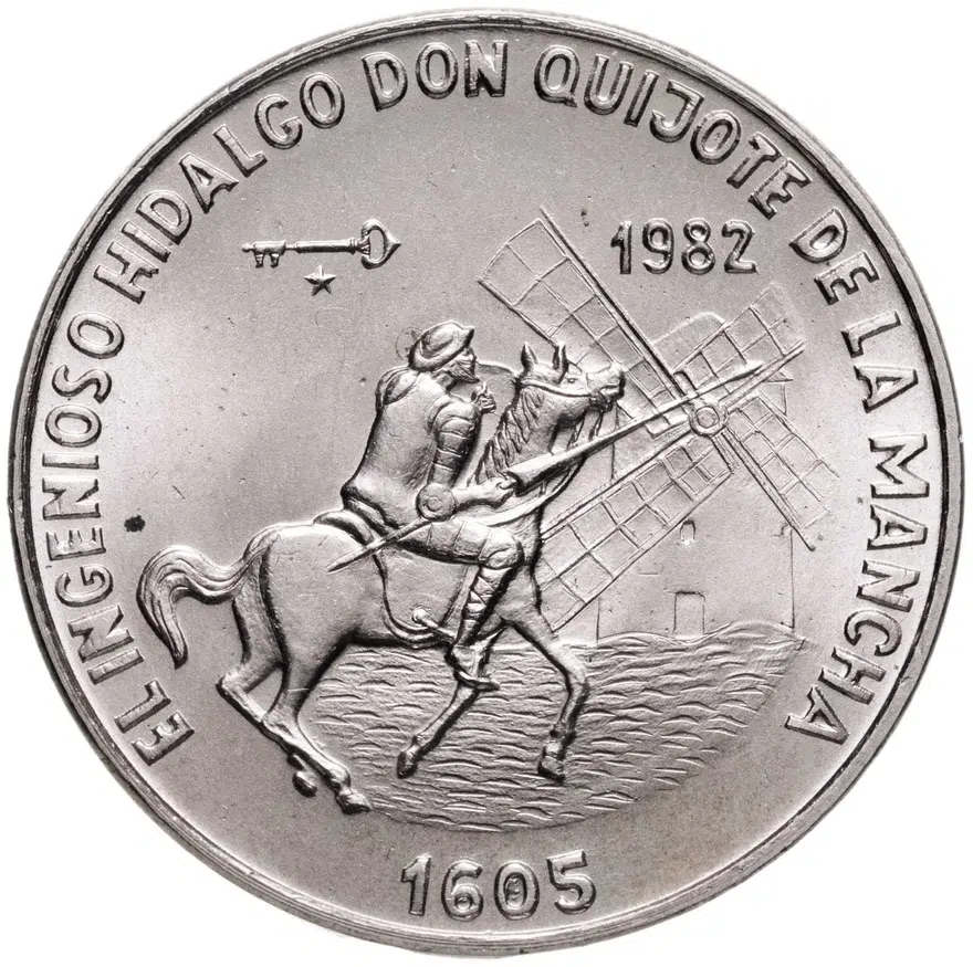 Куба 1 песо (peso) 1982 "Мигель Сервантес - Дон Кихот"