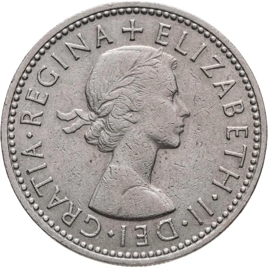 Великобритания 1 шиллинг (shilling) 1962 Английский герб - 3 льва внутри коронованного щита, реверс