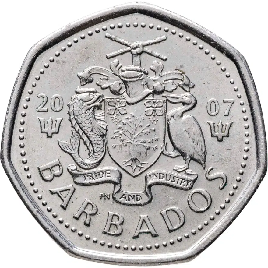 Барбадос 1 доллар (dollar) 2007, реверс