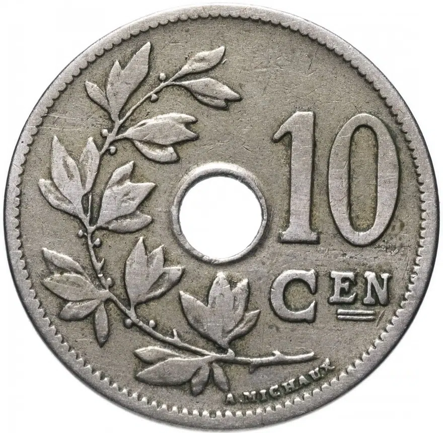 Бельгия 10 сантимов 1904