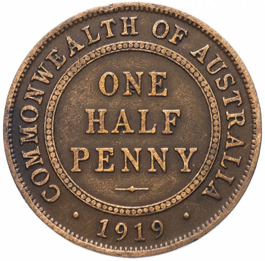 Австралия 1/2 пенни (penny) 1919
