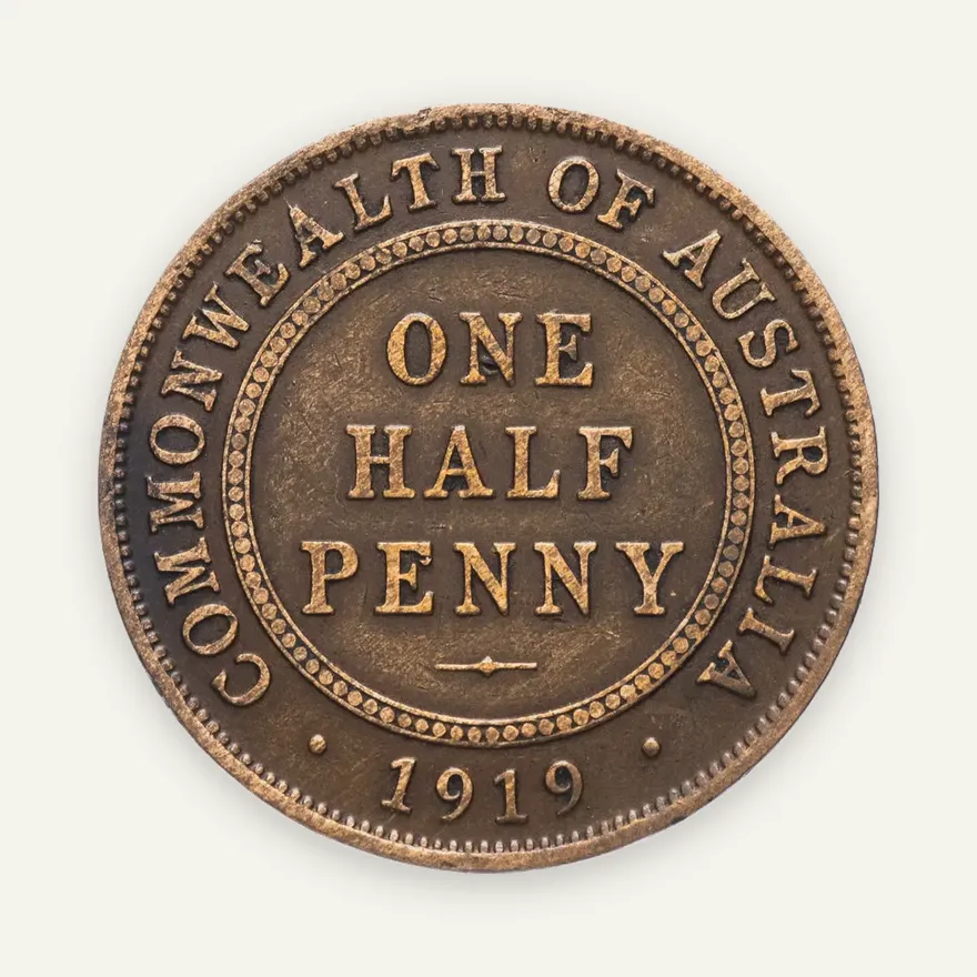 Австралия 1/2 пенни (penny) 1919, реверс