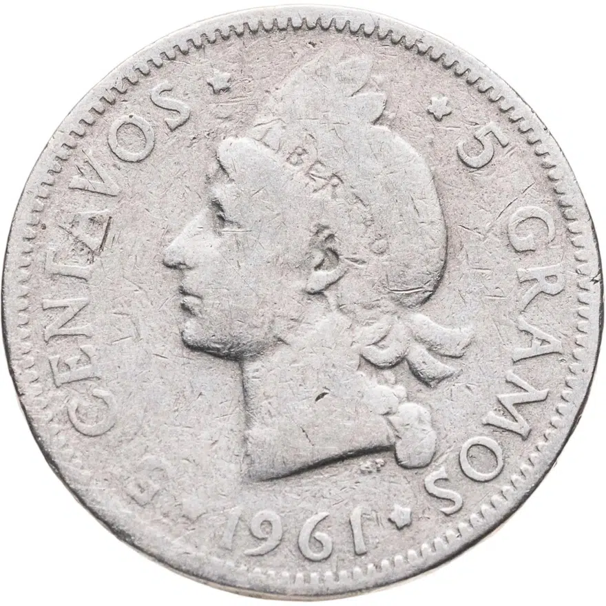 Доминикана 5 сентаво (centavos) 1961