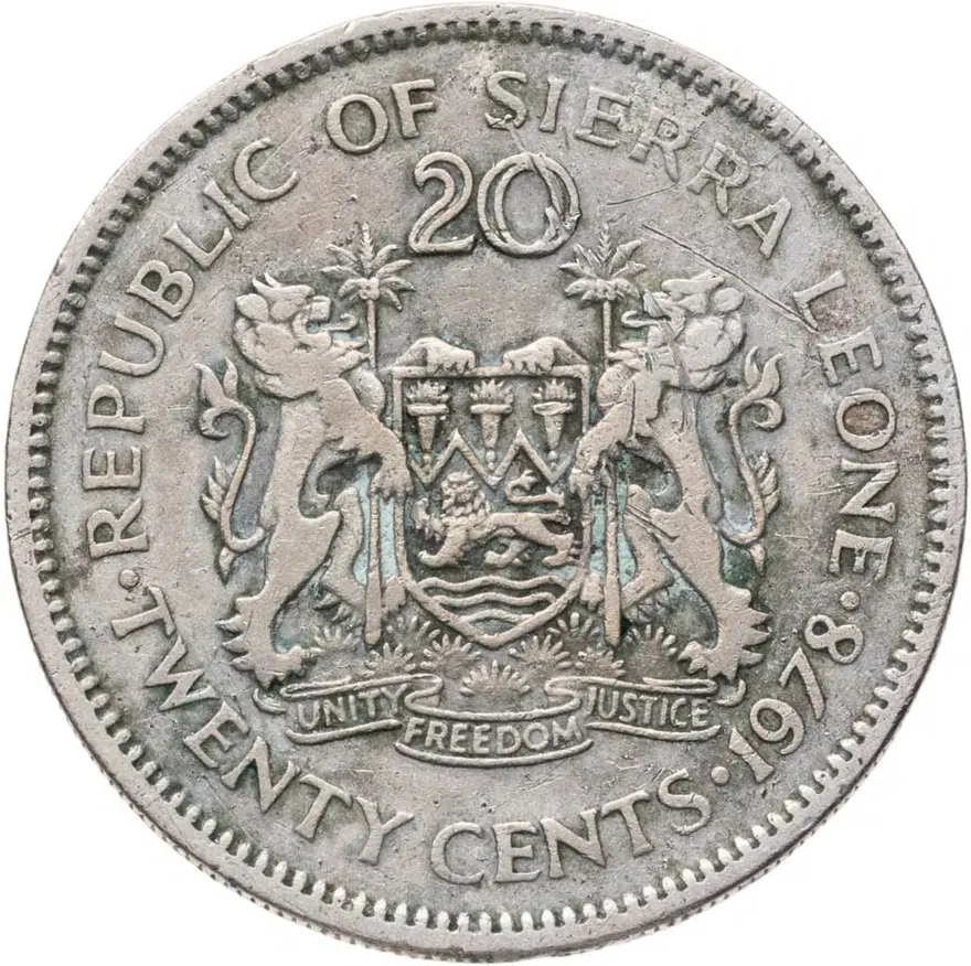Сьерра-Леоне 20 центов (cents) 1978, реверс