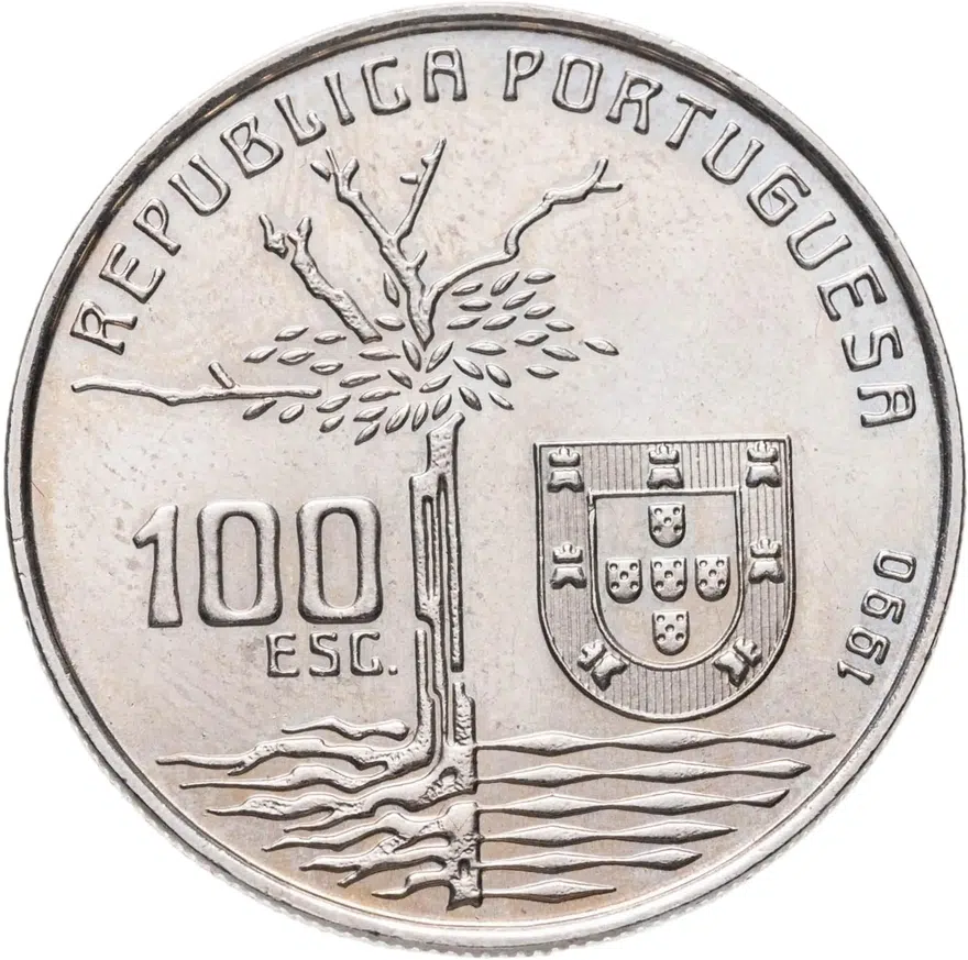 Португалия 100 эскудо (escudos) 1990  100 лет со дня смерти Камилу Каштелу Бранку