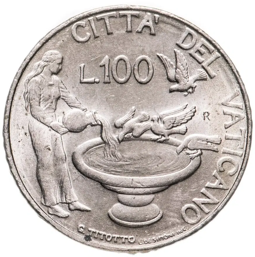 Ватикан 100 лир (lire) 1997