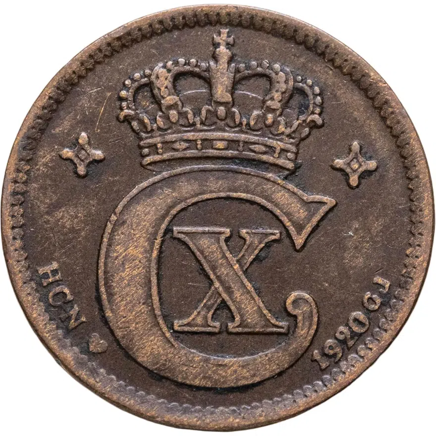 Дания 2 эре (ore) 1920, реверс