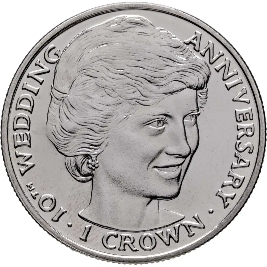 Гибралтар 1 крона (crown) 1991  10 лет свадьбе Принца Чарльза и Леди Дианы /Леди Диана/
