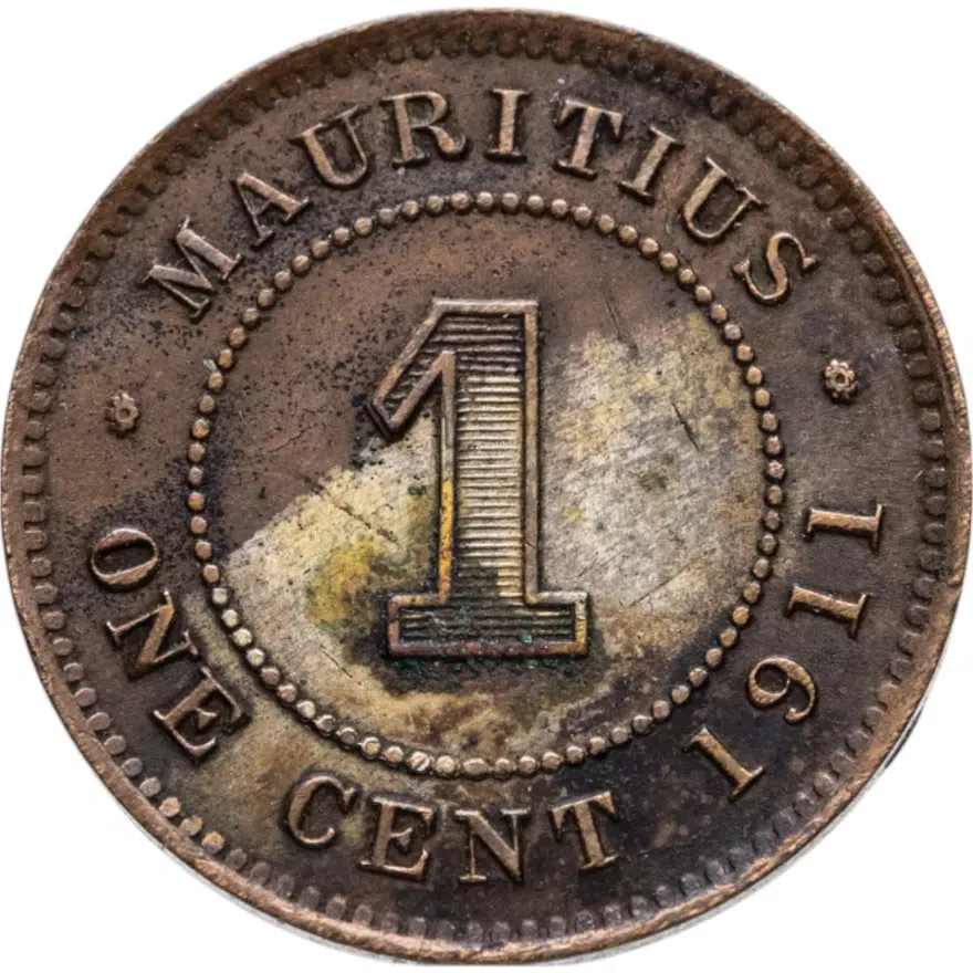 Маврикий 1 цент (cent) 1911, реверс