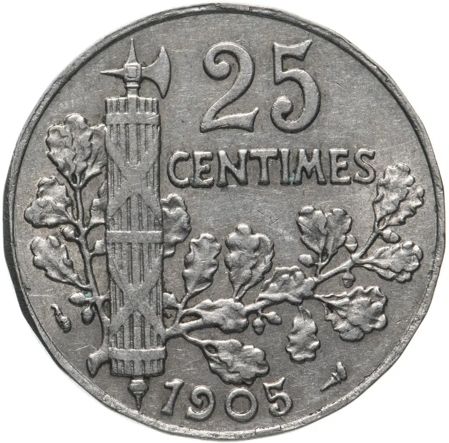 Франция 25 сантимов (centimes) 1905