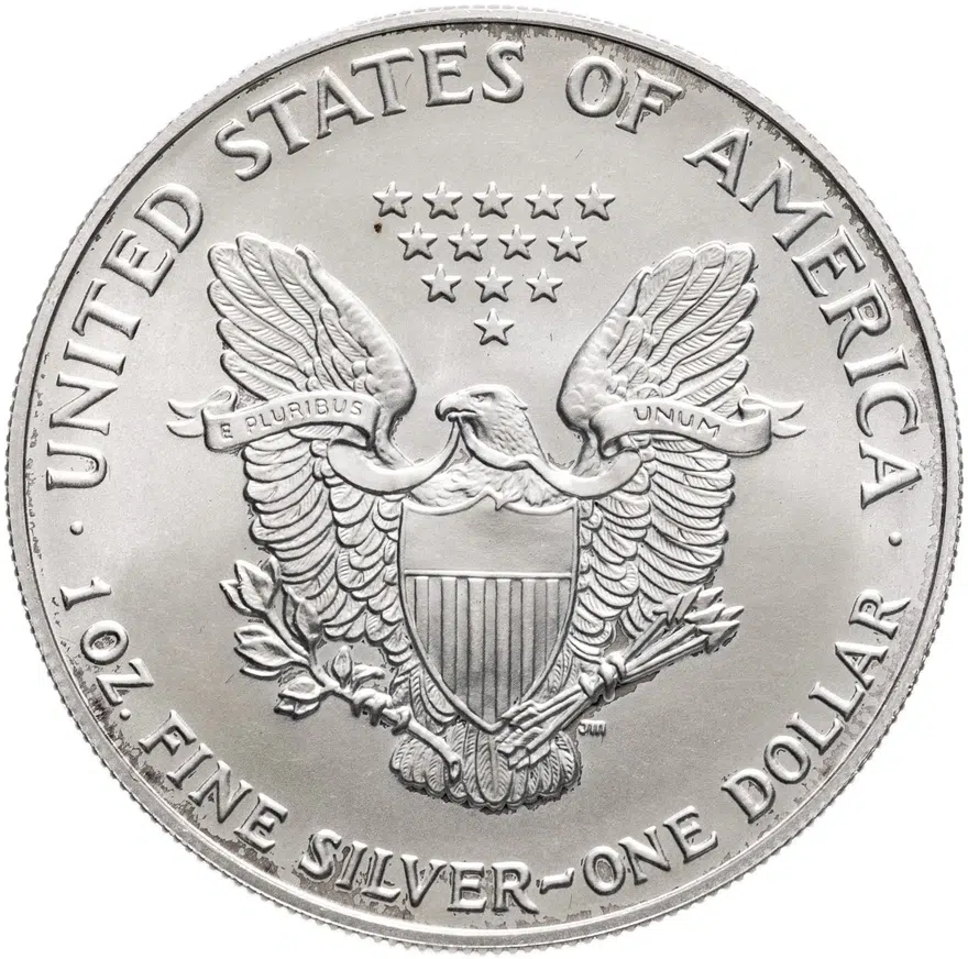 США 1 доллар (dollar) 1993  Американский серебряный орёл Без отметки монетного двора