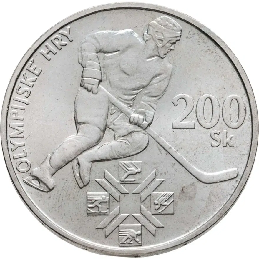 Словакия 200 крон (korun) 1994  100 лет Олимпийским играм