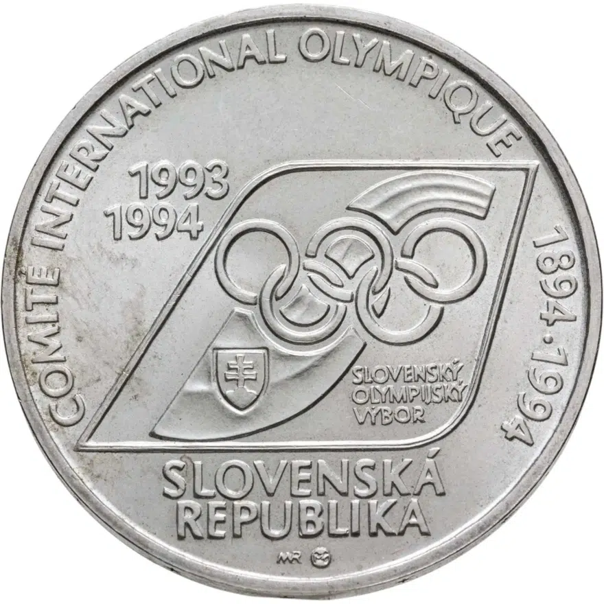 Словакия 200 крон (korun) 1994  100 лет Олимпийским играм, реверс