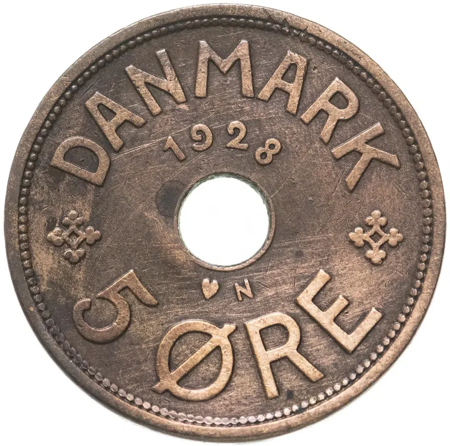 Дания 5 эре (ore) 1928