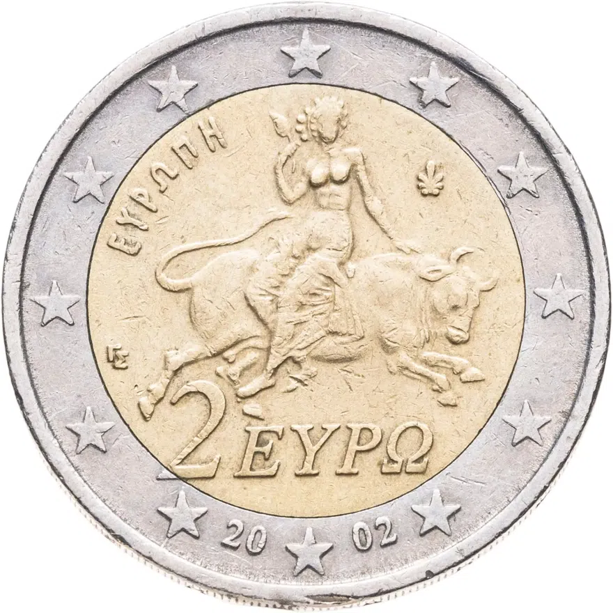 Греция 2 евро (euro) 2002 регулярный чекан, без обозначения монетного двора