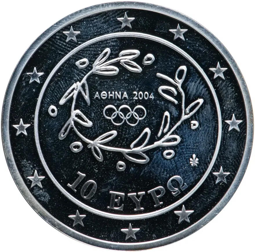 Греция 10 евро 2004 "XXVIII летние Олимпийские Игры, Афины 2004 - Борьба" с сертификатом, реверс