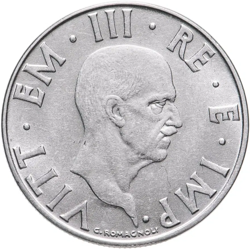 Италия 2 лиры (lire) 1939  Магнетик 1939 - XVII, аверс