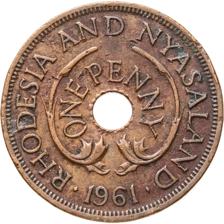 Родезия и Ньясаленд 1 пенни (penny) 1961, реверс