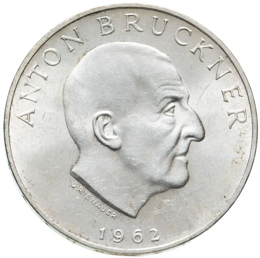 Австрия 25 шиллингов (shillings) 1962 "Антон Брукнер"
