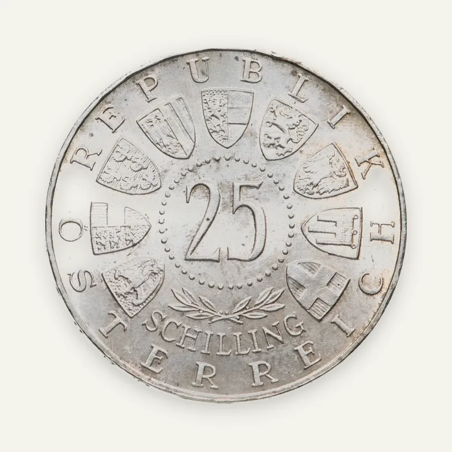 Австрия 25 шиллингов (shillings) 1962 "Антон Брукнер", реверс
